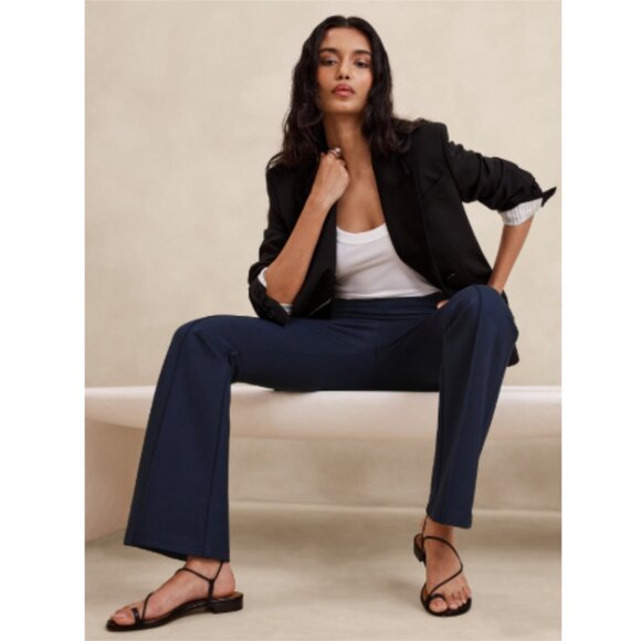 Banana Republic Flare Everywhere Ponte Pant Navy Blue sz XXL #478953 RT$100 NWT - Picture 3 of 4